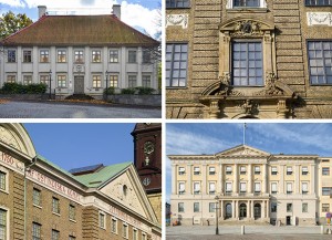 Gathenhielmska huset, Sahlgrenska huset, Ostindiska Huset och Rådhuset (klicka för större bild).
