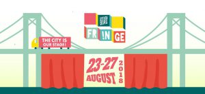 Grafisk annonsbild om Gothenburg Fringe Festival 23-27 augusti 2018