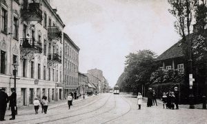 Mariagården och Stampgatan i början av 1900-talet.